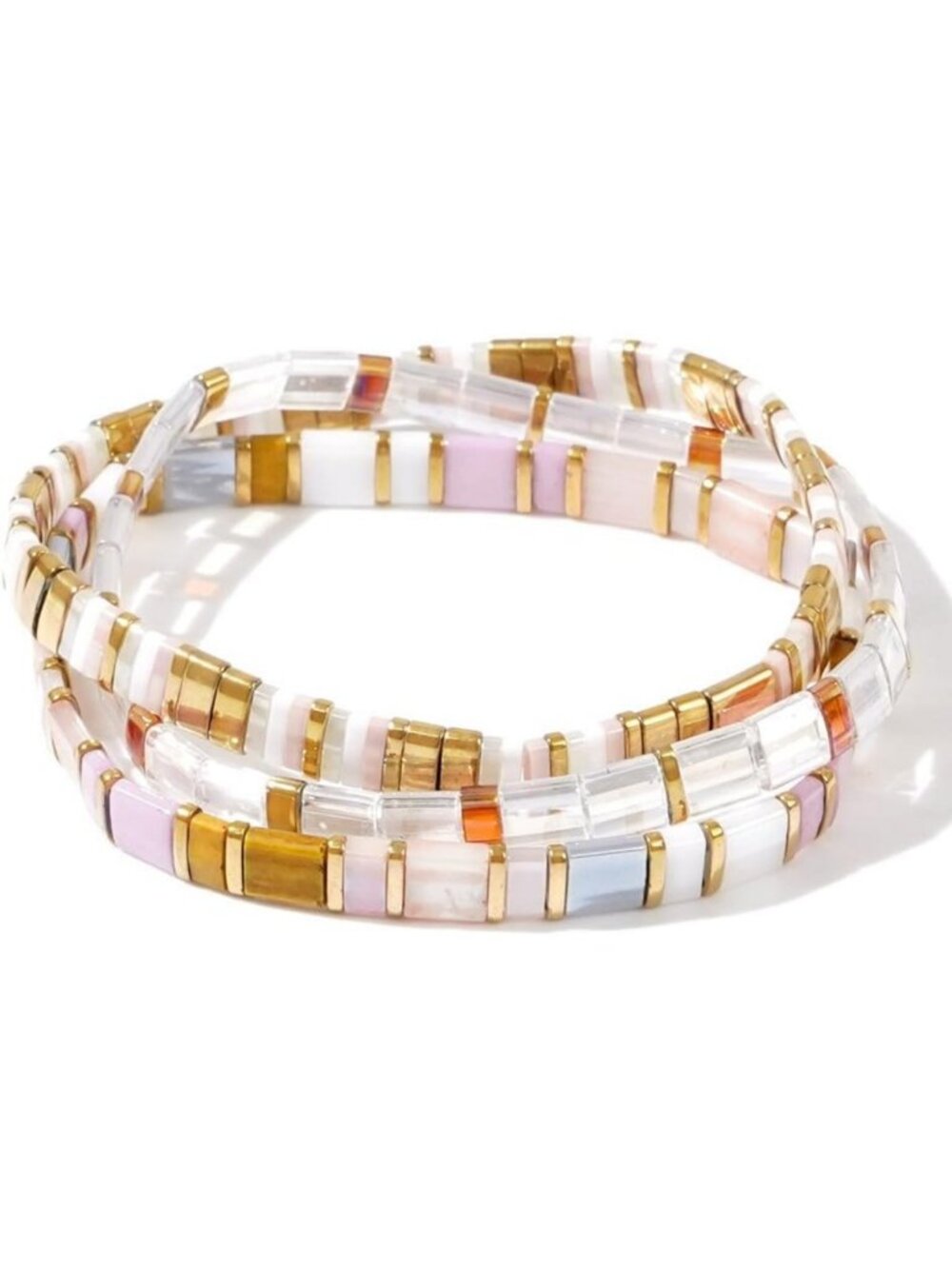Boho Stack Beaded Bracelets Set for Women & Men - 3Pcs Colorful Stretch Jewelry